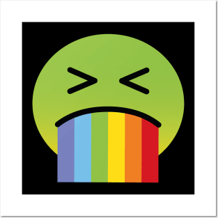 Rainbow Vomit Emoji Face Posters and Art